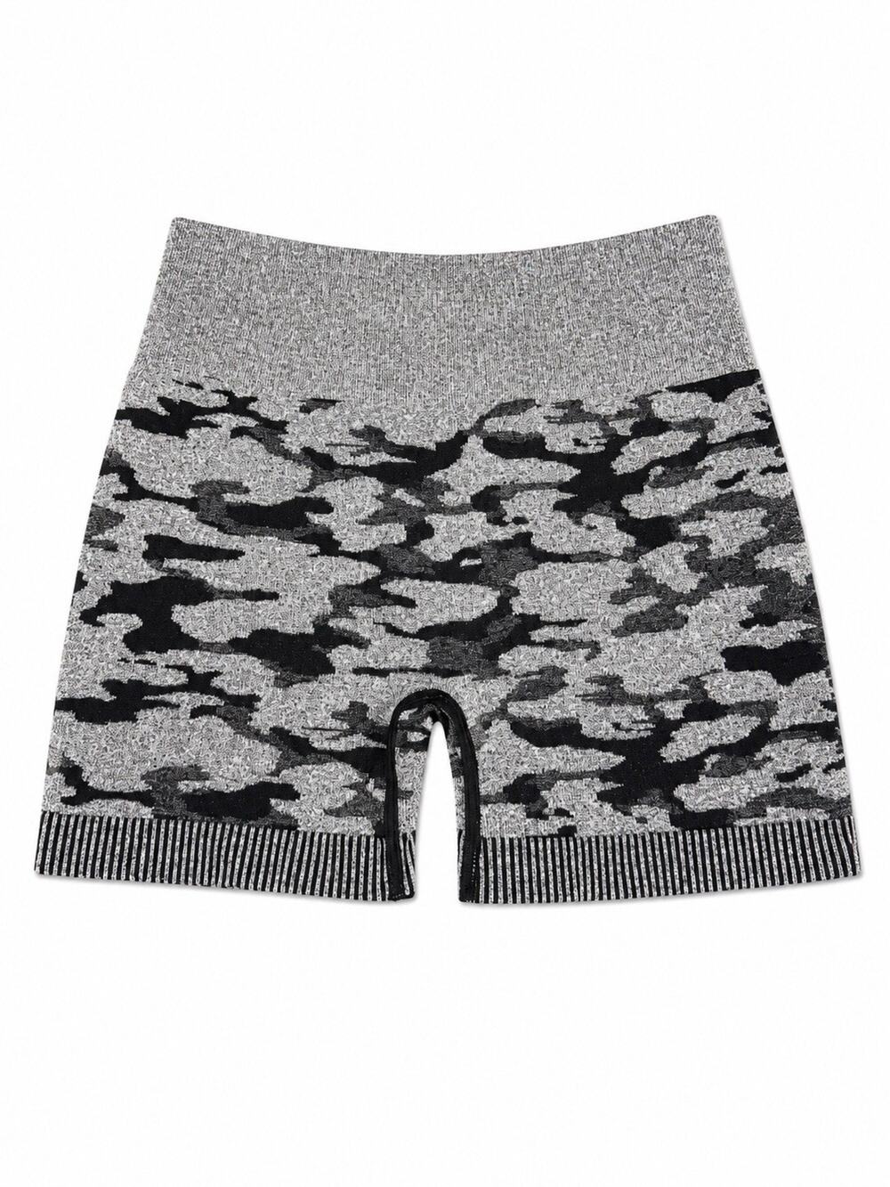 Women’s Seamless Camo Scrunch Shorts Size M High Waist Athletic Activewear